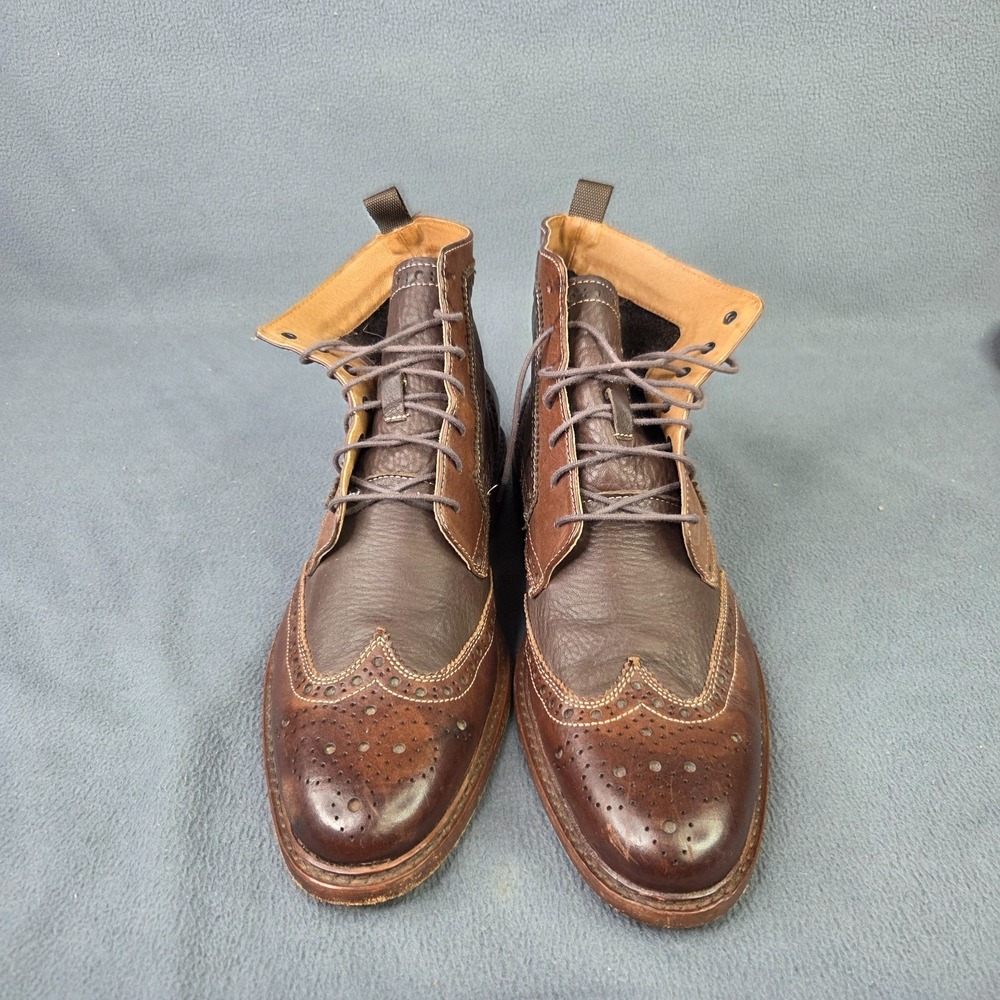 Johnston & Murphy Mens Conard Wingtip Boot 11 Tan Leather Brogue 20-0933 - Picture 5 of 11